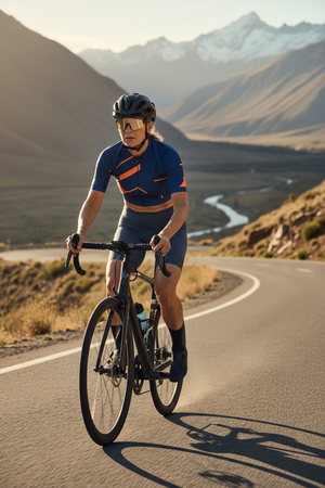 50-Year-Old Woman in Compression Shorts Cycling