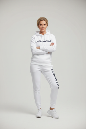 AERO Core Hoodie - White - Woman in 60s - Arms Crossed