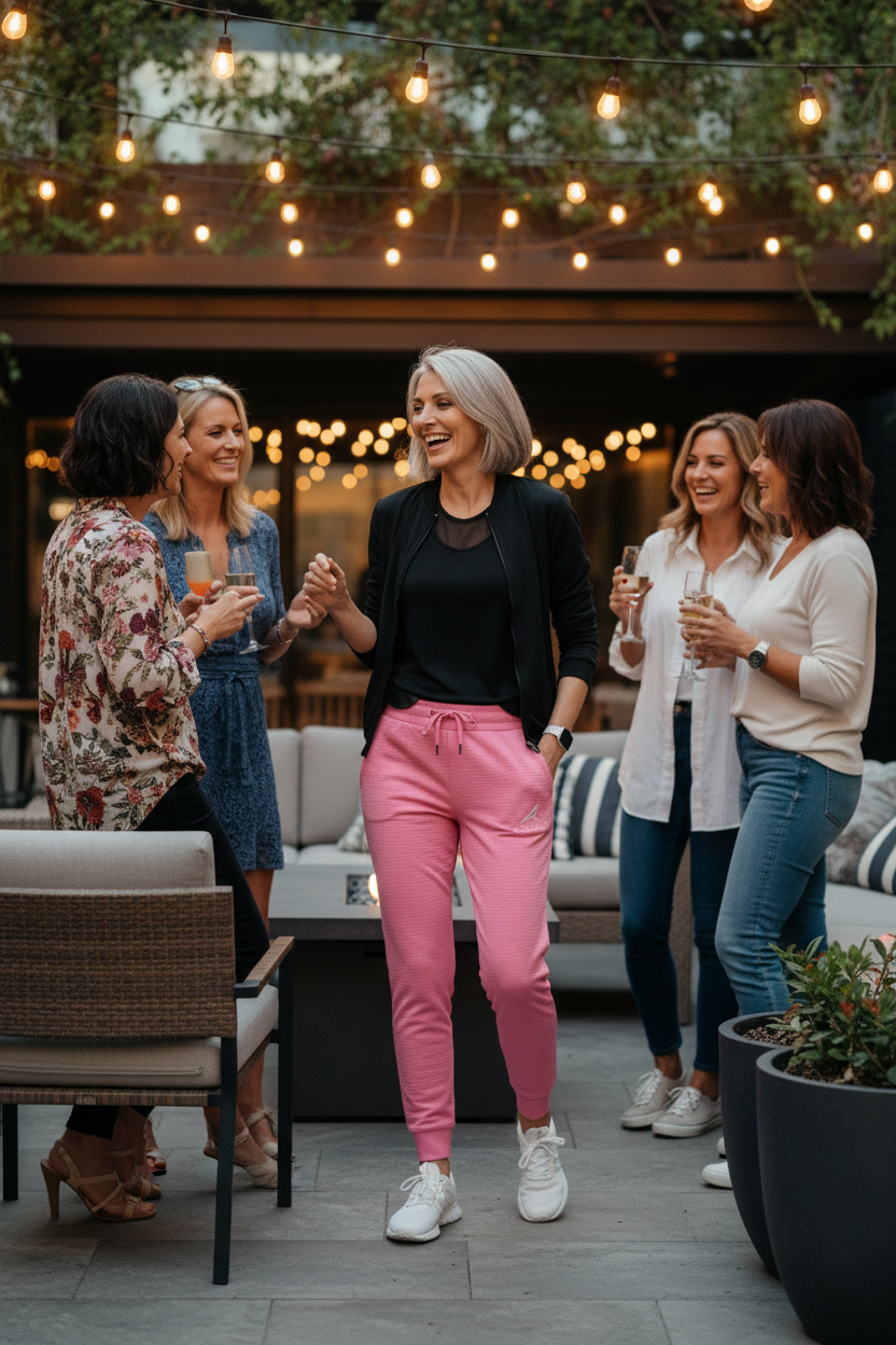 Aero Performance Woven Jogger - Pink - Woman in 50s - Party with Friends