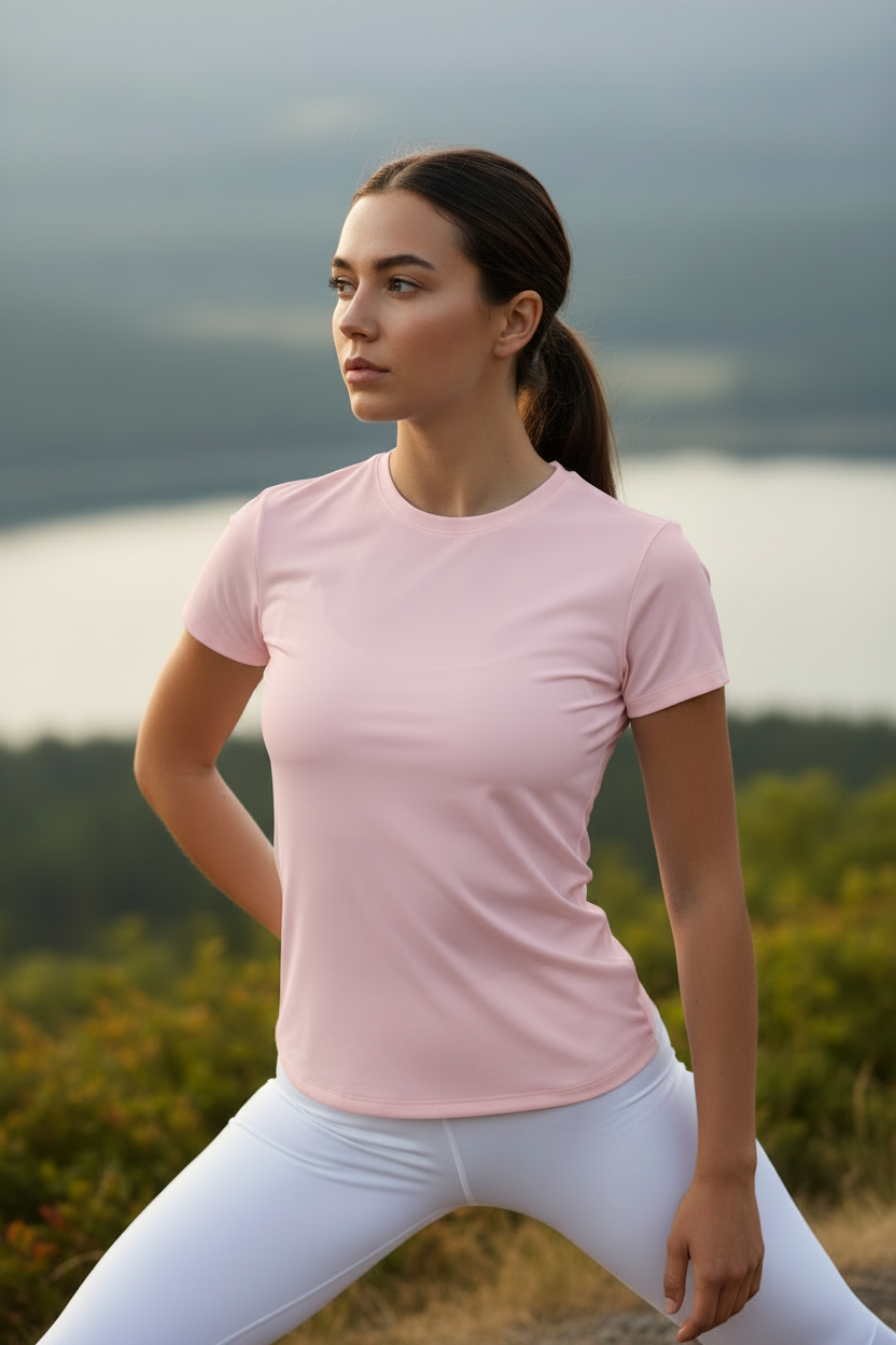 Aero Short Sleeve Performance Tee - Light Pink No Logo