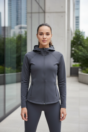 Dark Grey Women's Full Zip Hoodie