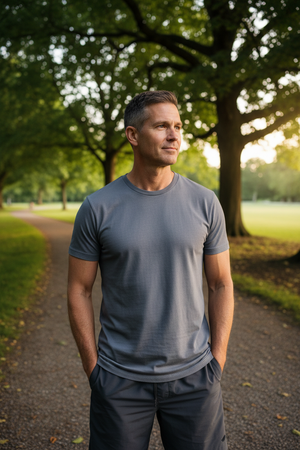 Gray Crew Neck Tee